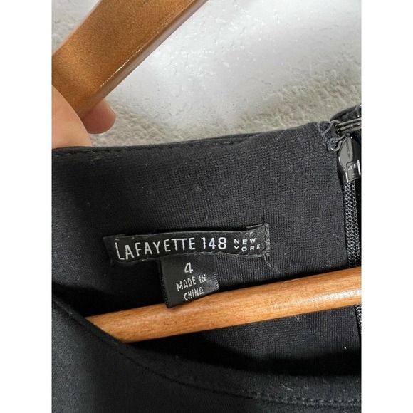 Lafayette 148 Black Sleeveless Sheath Dress - Picture 2 of 5